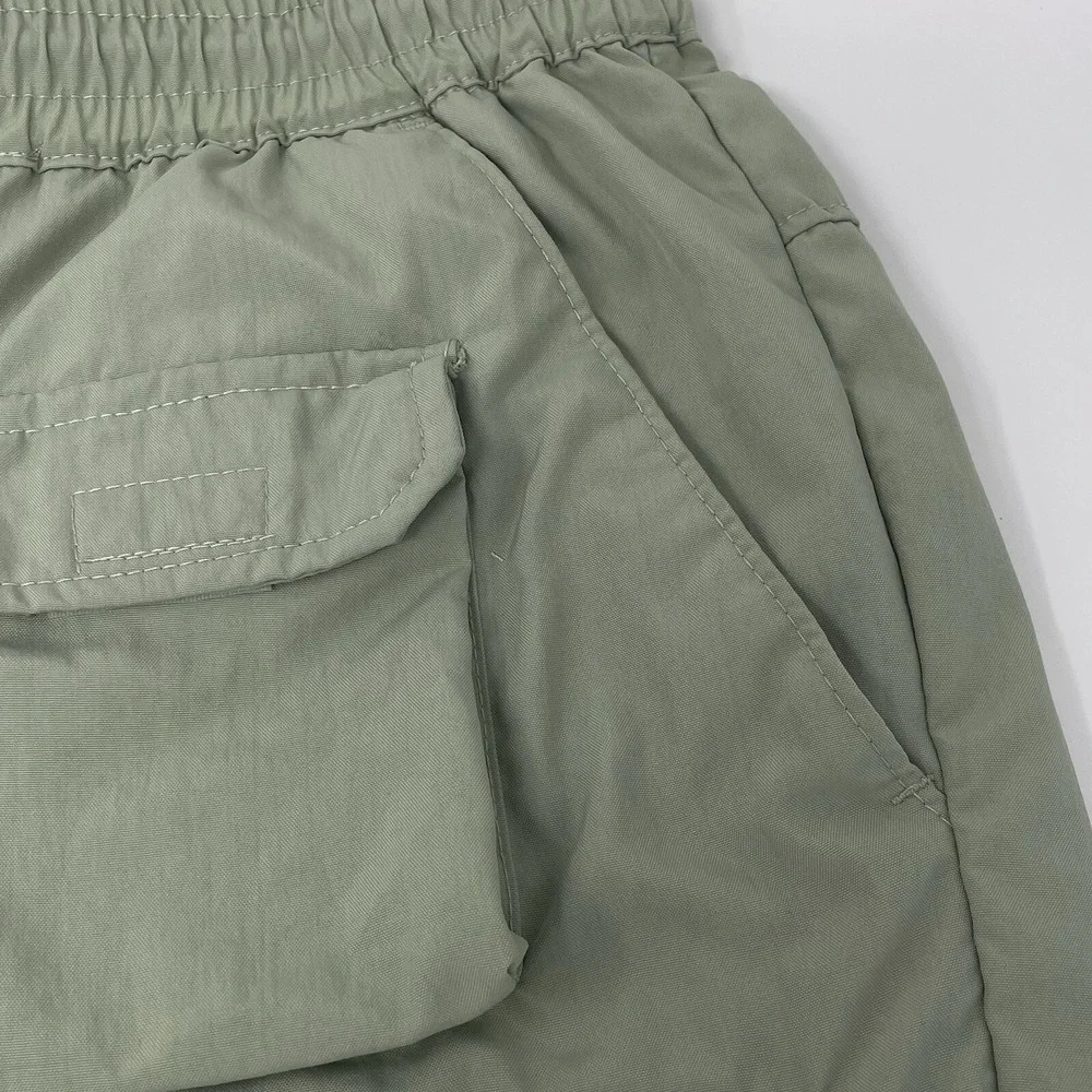 Pacsun Multi Cargo Shorts Mens Green Cotton‎ Nylon Outdoor Hiking Running Small - Picture 3 of 14